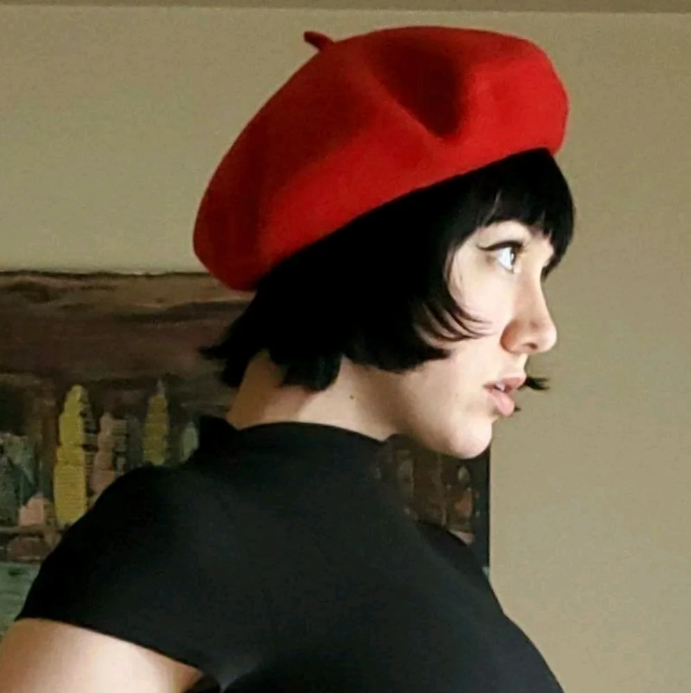 Women's Red Wool Blend French Beret Hat Parisian Fall Winter Classic preppy